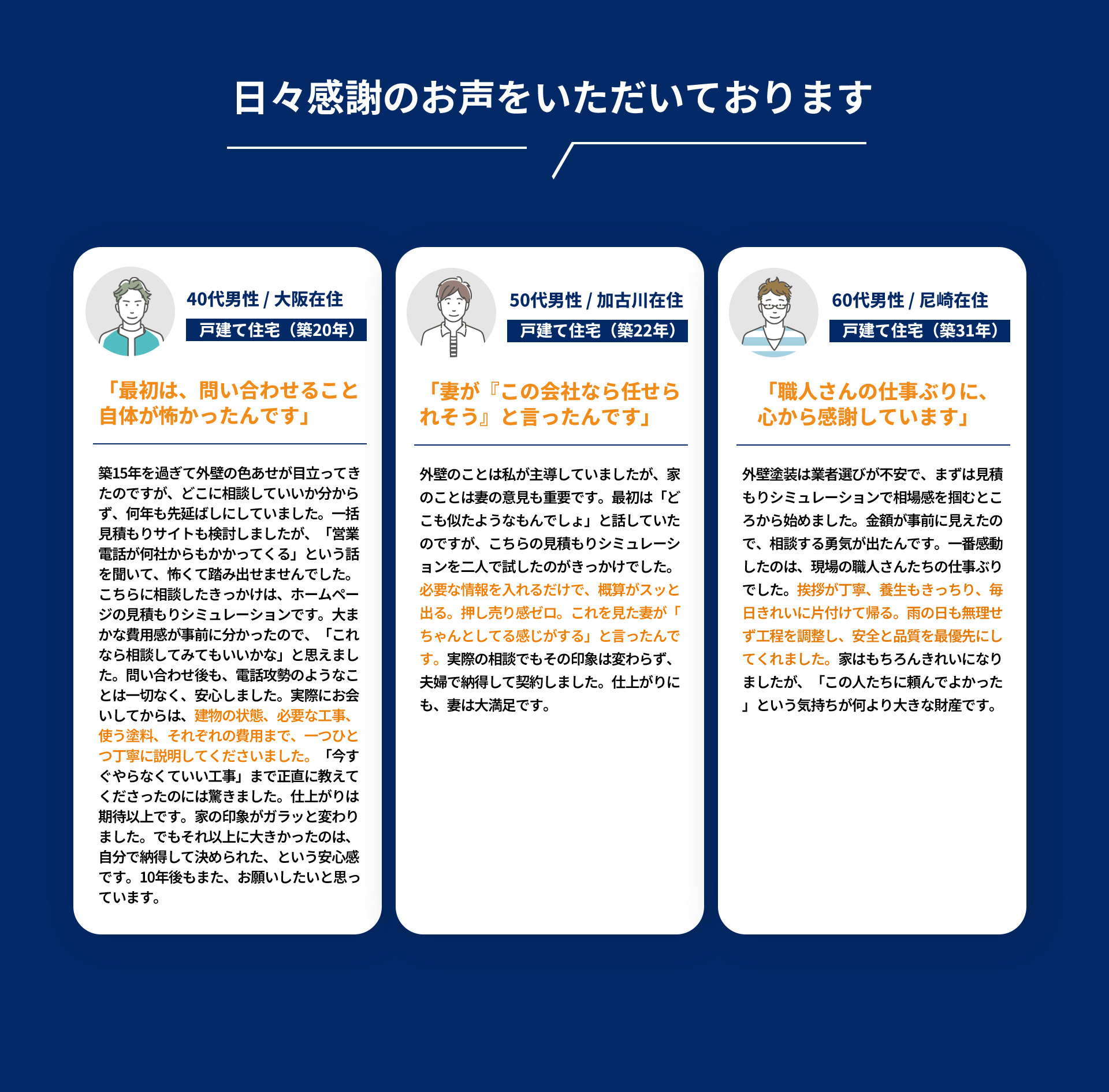 日々感謝のお声をいただいております
